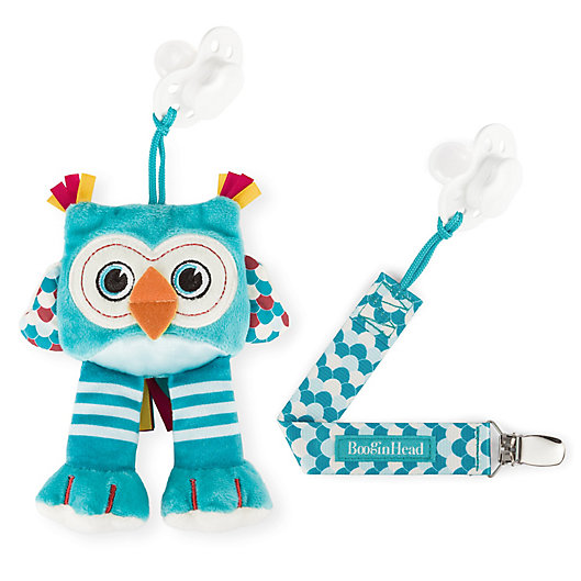 Alternate image 1 for Booginhead® Plush PaciPal Owl with PaciGrip Pacifier Clip in Teal