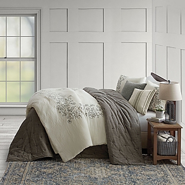 Bee &amp; Willow&trade; Stonewash King Coverlet in Charcoal. View a larger version of this product image.