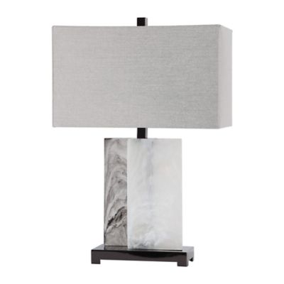 white stone table lamp