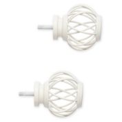 Cambria&reg; Premier Wire Birdcage Finials in Satin White (Set of 2)