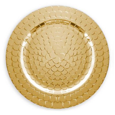 Charge it by Jay 1180005AP-4 Beaded Melamine Charger Plate Gold 