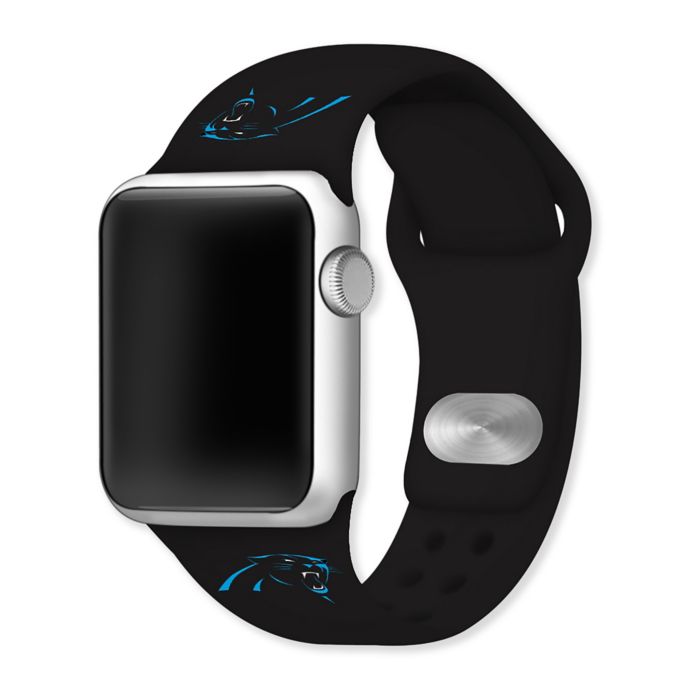 Nfl Carolina Panthers Apple Watch Short Silicone Band In