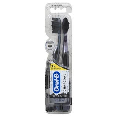 Oral-B&reg; 2-Count Medium Whitening Therapy Charcoal Toothbrushes. View a larger version of this product image.