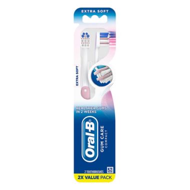Oral-B&reg; 2-Pack Gum Care Compact Extra Soft Toothbrushes. View a larger version of this product image.