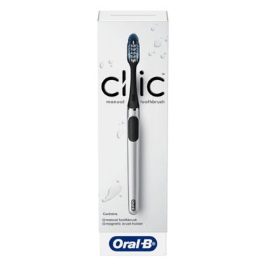 Oral-B&reg; Clic&trade; Manual Toothbrush in Black/Chrome. View a larger version of this product image.