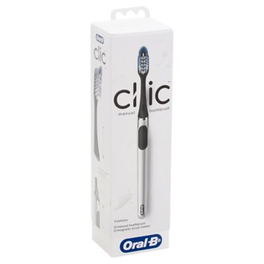 Oral-B&reg; Clic&trade; Manual Toothbrush in Black/Chrome. View a larger version of this product image.