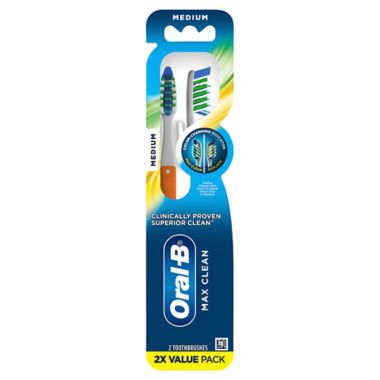 Oral-B&reg; 2-Pack Cross Action Max Clean Medium Toothbrushes. View a larger version of this product image.