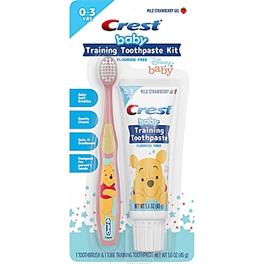Crest&reg; Training Baby Fluoride Free Toothpaste Kit in  Mild Strawberry Gel. View a larger version of this product image.