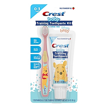 Crest&reg; Training Baby Fluoride Free Toothpaste Kit in  Mild Strawberry Gel. View a larger version of this product image.