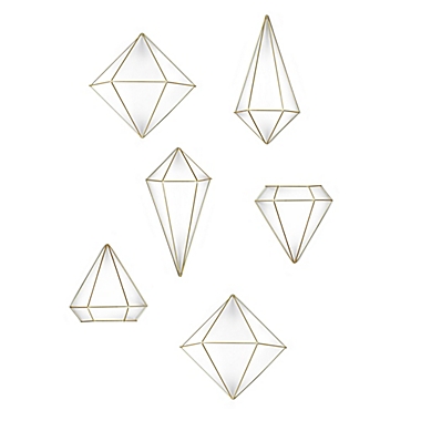 Umbra&reg; Prisma Metal Wall Decor in Brass (Set of 6). View a larger version of this product image.
