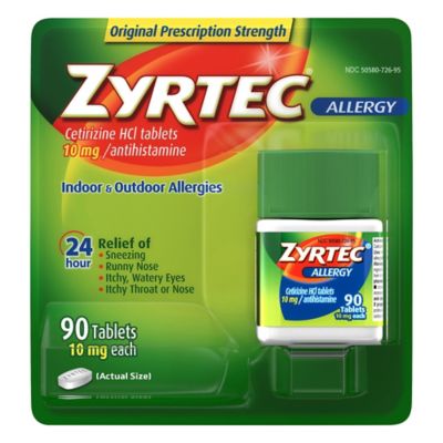 Zyrtec&reg; 90-Count 10 mg 24-Hour Allergy Relief Tablets