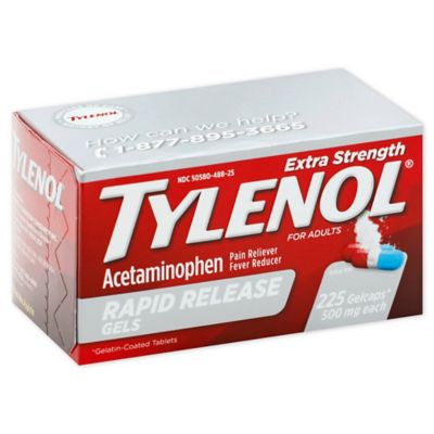 Tylenol&reg; Acetaminophen 225-Count 500 mg Extra Strength Rapid Release Gelcaps