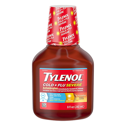 Alternate image 1 for Tylenol® 8 fl. oz. Cold + Flu Severe Liquid in Warming Honey Lemon