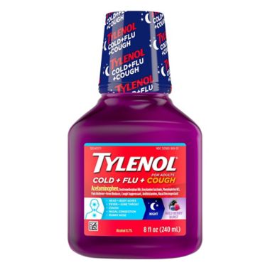 Tylenol&reg; 8 oz. Adult Cold Flu Cough Syrup in Night Berry. View a larger version of this product image.