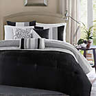 Alternate image 1 for Madison Park&reg; Amherst 7-Piece Queen Comforter Set in Black/Grey