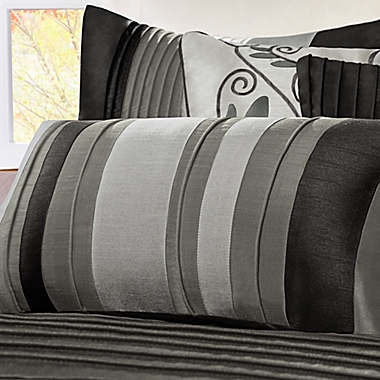 Madison Park&reg; Amherst 7-Piece Queen Comforter Set in Black/Grey. View a larger version of this product image.