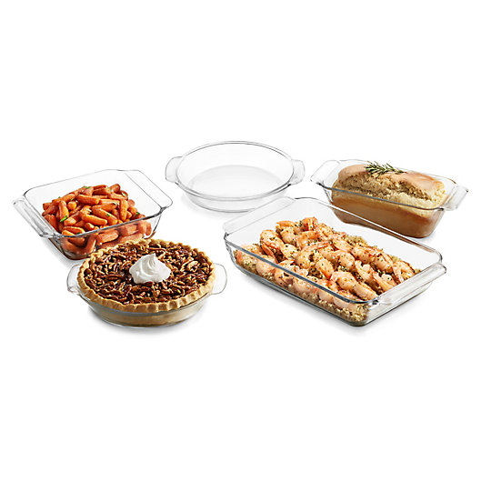 Libbey Bakers Basics 5-Piece Glass Casserole Baking Dish Set with 1 Cover