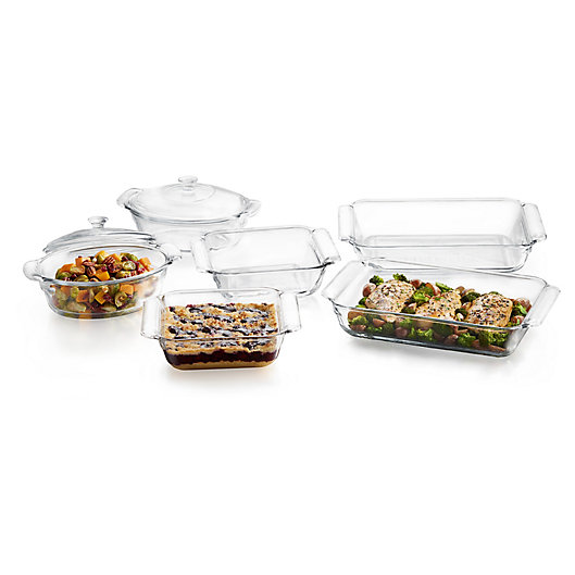 Libbey Stackit Glass Bakeware Server & Storage set 8 pieces