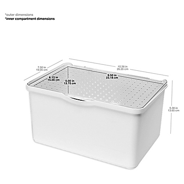 madesmart&reg; Medium Stacking Bin in White. View a larger version of this product image.