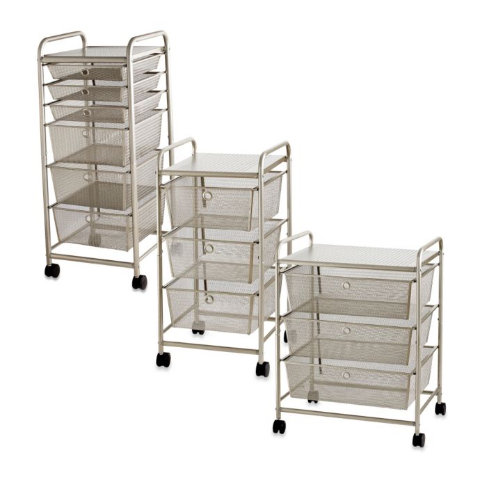 Rolling Metal Cart With Drawers Bed Bath Beyond