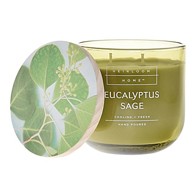 Heirloom Home&trade; Eucalyptus Sage 14 oz. Jar Candle with Wood Lid. View a larger version of this product image.