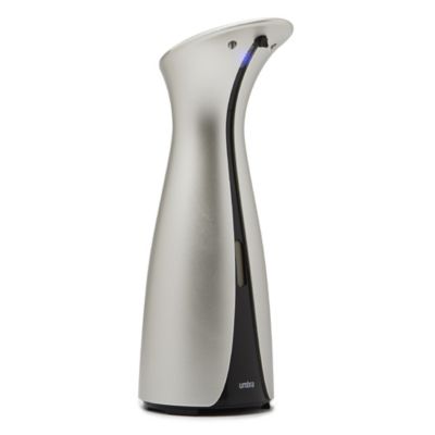 red automatic soap dispenser