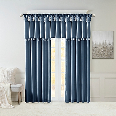 Madison Park Emilia 120-Inch Twist Tab Top Window Curtain Panel in Teal (Single). View a larger version of this product image.