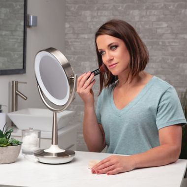 Brookstone Cordless Illuminated Makeup Mirror. View a larger version of this product image.