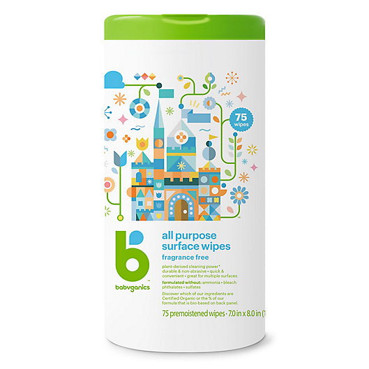 Alternate image 1 for Babyganics® 75-Count Fragrance-Free All-Purpose Wipes