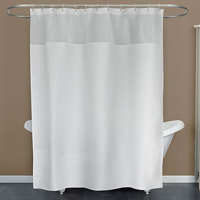 Kadin View Shower Curtain In White, White Bathroom Curtains