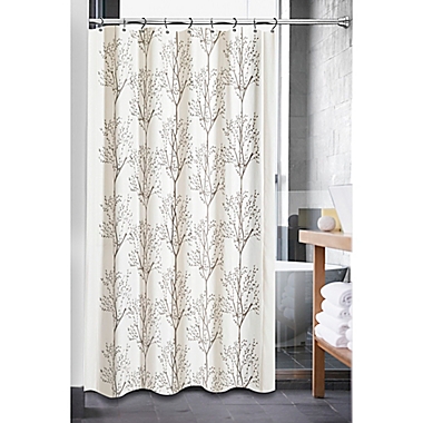 Tree Embroidery Shower Curtain In, Tree Shower Curtain Rings