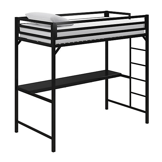 Alternate image 1 for EveryRoom Mason Twin Loft Bed with Desk in Black