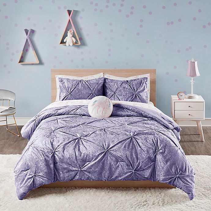 Ivy Crushed Velvet Comforter Set In Purple Buybuy Baby