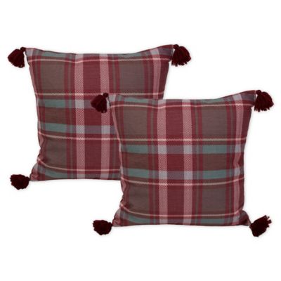 gray plaid throw pillow