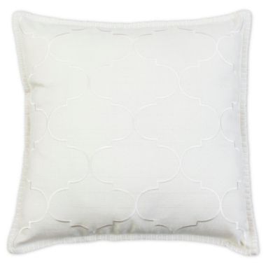 Ava Embroidered Throw Pillow in Natural. View a larger version of this product image.