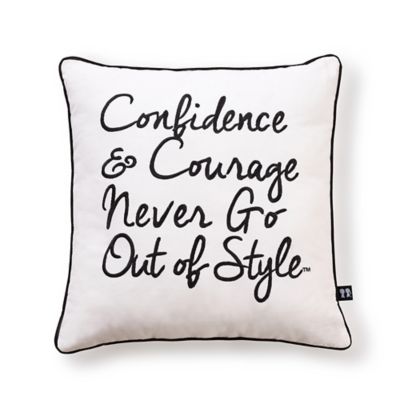BOY MEETS GIRL&reg; Confidence &amp; Courage Square Throw Pillow in White