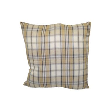 Birch Plaid Plaid Square Throw Pillow in Natural. View a larger version of this product image.