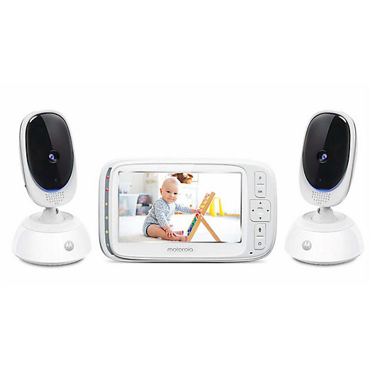 Alternate image 1 for Motorola® COMFORT75-2 5-Inch Video Baby Monitor with 2 Cameras and Remote Pan Scan