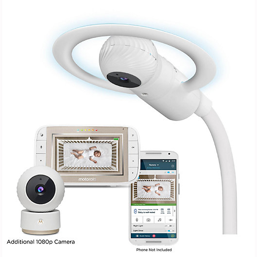 Alternate image 1 for Motorola® Halo+ Over the Criib Deluxe Wi-Fi Baby Monitor 2 Camera Set