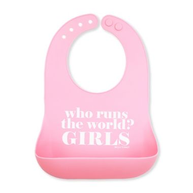 Bella Tunno&trade; Girls Run the World Wonder Bib in Pink. View a larger version of this product image.
