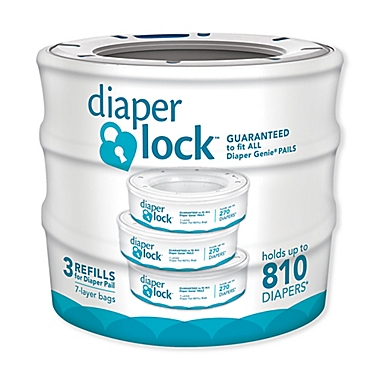 Diaper Lock&trade; 3-Pack Diaper Pail Liner in Blue. View a larger version of this product image.