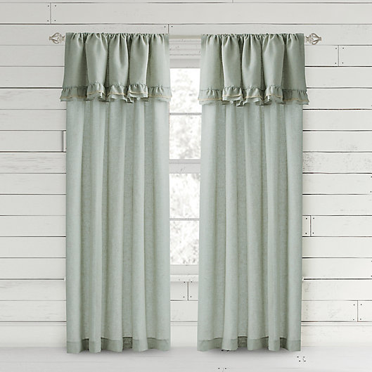 Alternate image 1 for Bee & Willow™ Home Ruffle 95-Inch Rod Pocket Curtain Panel in Sea Glass (Single)