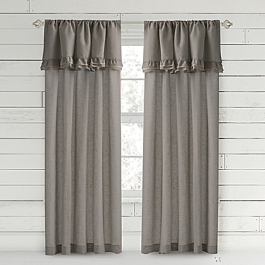 Bee & Willow&trade; Home Ruffle 84-Inch Rod Pocket Curtain Panel in Charcoal (Single). View a larger version of this product image.