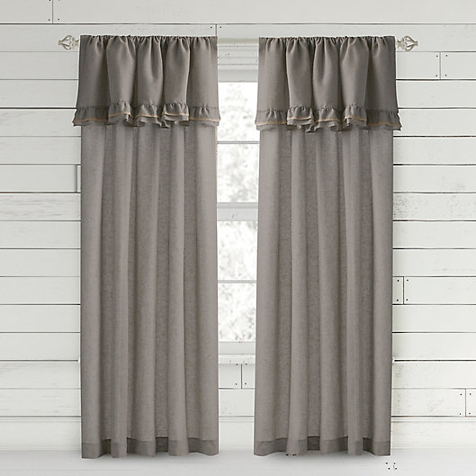 Alternate image 1 for Bee & Willow™ Home Ruffle 108-Inch Rod Pocket Curtain Panel in Charcoal (Single)