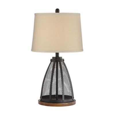 black mesh table lamp