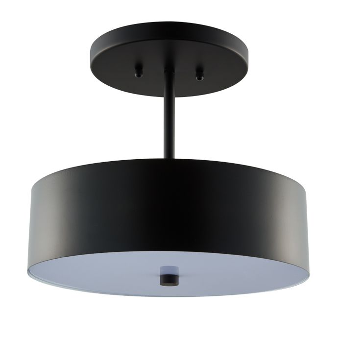Southern Enterprises C Nila Semi Flush Mount Ceiling Lamp With Black Metal Shade