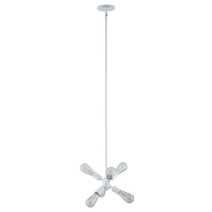 Southern Enterprises C Hamlin 6 Light Ceiling Mount Pendant Lamp In White