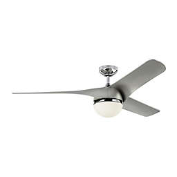 Monte Carlo Akova 56-Inch Indoor/Outdoor Ceiling Fan in Chrome with Remote Control