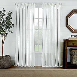 Cambria® Fontaine 95-Inch Tie Top Window Curtain Panel in White/Grey (Single)