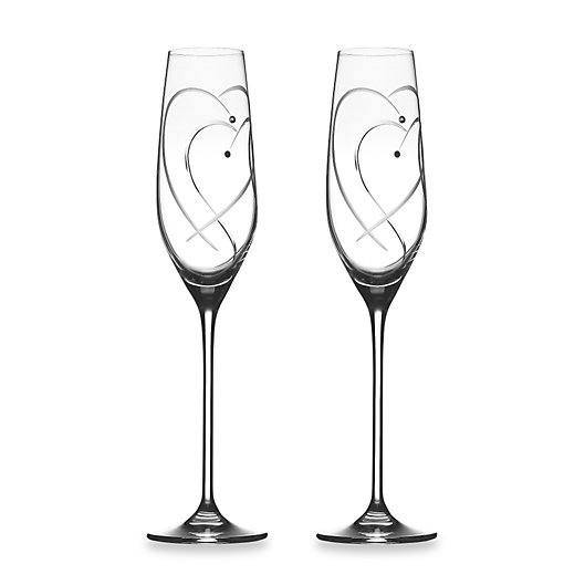 Alternate image 1 for Royal Doulton Two Hearts Entwined Toasting Flutes (Set of 2)